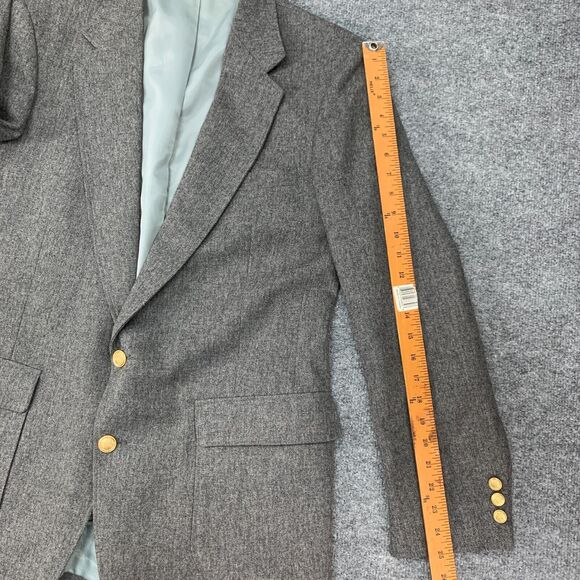 Vintage Arnold Palmer Blazer Men 42L Long Gray Wool 2 Button Sport Coat Made USA - Picture 12 of 15